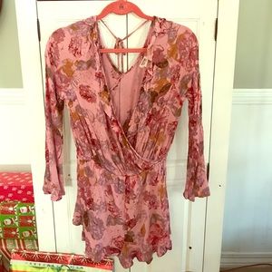 Pink Floral Romper